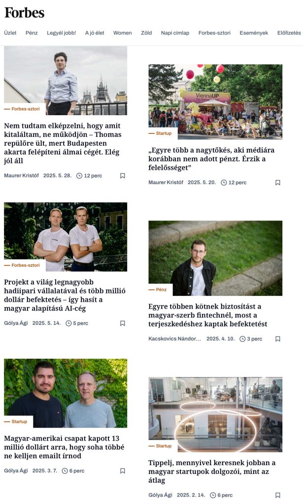 FORBE MAGAZIN cikk fotó